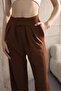 Palazzo Trousers with Velcro Waist and Clamp Stitching Pockets - 3