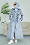 Belted Trench Coat - Blue - Neways - 2