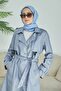 Belted Trench Coat - Blue - Neways - 4