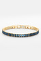 Women's VIP Waterway Non-Tarnish 5mm Navy Blue Baguette Bracelet