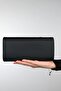 MARIA Black Satin Platinum Stone Women's Evening Dress Bag - 5