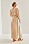 Women's Stone Modest Belted Long Hijab Dress 60151022 - 3