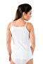 050 - 1 Piece Black-1 Piece Skin-1 White Piece Ribbed Fabric, 100% Cotton, Rope Strap, Women's Undershirt - 3