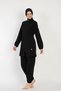 Black Zipped Hijab Swimsuit Full Covered Modeset Comfortable Water Repellent Fabric Hijab Swimsuit - 4
