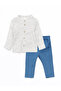 Prevailing Collar Long Sleeve Baby Boy Shirt and Trousers 2 Pieces Set