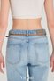 100% Genuine Leather Women's Belt Special Gold Buckle Women's Belt 1cm Jeans and Fabric Belt - 4