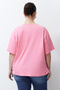 Pembe Baskılı Oversize %100 Pamuk Örme T-shirt TBBSS24BF00011 - 7
