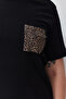 Siyah Oversize Animal Baskılı Cep etaylı %100 Pamuk Örme Büyük Beden T-shirt TBBSS24BF00059 - 4