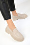 Bej Women's Loafer Shoes 17762 - 3