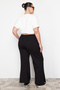 Black Slit Detailed Slim Knitted Large Size Sweatpants Tbbaw24Aj00006 - 6