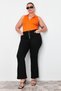 Black High Waist Comfort Spanish Leg Flare Fit Jean Tbbaw23Cj00033
