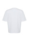 Beyaz Baskılı %100 Kalın Pamuklu Relaxed/Rahat Kesim Örme T-Shirt TWOSS24TS00178 - 8