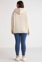 Terezabb Women's Fleece Inside Soft Comfort Fit Hooded Kangaroo Pocket Beige Large Size Sweatshirt - 7