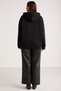Terezabb Women's Fleece Inside Soft Comfort Fit Hooded Kangaroo Pocket Black Large Size Sweatshirt - 7