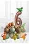 Dinosaur Themed Safari Themed Birthday Balloon Garland Dinosaur Foil Balloon Brown Number 6 Years Old