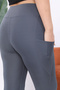Curve Women's Large Size Anthracite High Waist Recovery Double Pocket Below the Knee Capri Leggings Capri - 5