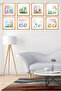 8 Piece Wood Frame Look Decorative Mdf Painting Set, Home, Living Room Office Wall Paintings