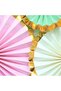 Set of 6 Gold Foil Macaron Fan Decorations - 3