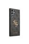 Galaxy S24 Ultra Compatible Case Guess Licensed Pu Leather Lettering and 4g Metal Logo Pattern Cover Black - 4