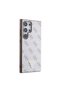 Galaxy S24 Ultra Compatible Case Guess Licensed Pu Triangle Logo 4g Patterned Cover White - 4