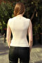 Round Neck Sleeveless Ribbed Glittery Comfortable Summer Women's Knitwear Athlete Blouse - 3