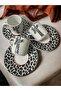 Decorative Stylish Design Black and White Giraffe Motif Coffee Cup Set for 3 People