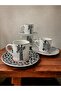 Decorative Stylish Design Black and White Zebra and Giraffe Motif 4-Person Coffee Cup Set - 3
