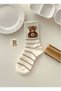 Women's 5 Pairs Cute Long Teddy Bear Patterned Combed Cotton College Socks - 3
