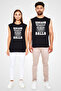 Squash Black Unisex Sleeveless T-Shirt Cut Sleeve T-Shirt - 2