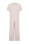 Pudra-Çok Renkli Çiçekli Örme Pijama Takımı THMSS24PT00231 - 8