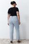 Blue High Waist Straight Fit Jeans TBBSS24CJ00026 - 6