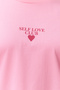 Pembe Baskılı Oversize %100 Pamuk Örme T-shirt TBBSS24BF00011 - 5