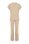 Beige Corded Fabric Collar Detail Knitted Pajama Set THMSS24PT00234 - 8