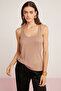 Lorraıne Women's Viscose Elastane Blend Lightly Draped Wide Strap Mink Athlete - 5
