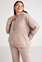 Terezabb Women's Fleece Inside Soft Comfort Fit Hooded Kangaroo Pocket Pink Large Size Sweatshirt - 4