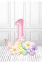 Daisy Themed Balloon Bundle Birthday Party Set - Pink Number and Daisy Foil Balloon 1 Year Old
