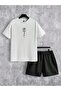 Unisex Printed Top and Bottom Set - Shorts T-shirt Set - 2