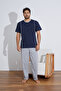 Summer Cotton Single Jersey (Single Jersey) Men's Pajama Set - 3