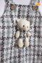 Stylish Holiday Bear Playmate Tweed Baby Girl Badi Gilet 2-Piece Dress with Toys - 4