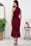C Neck Glittery Lace Short Evening Dress 13299 - 6