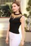Round Neck Sleeveless Ribbed Glittery Comfortable Summer Women's Knitwear Athlete Blouse - 4