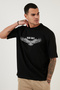 Unisex Oversize T-Shirt Black Eagles Design Short Sleeve T-Shirt Summer - 3