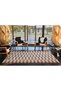 Brown Red Geometric Patterned Decorative Carpet 4191 - 4