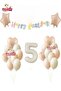 Macaron Happy Kalioğrafili Cream Aged Retro Color Birthday Balloon Set Ornament