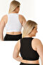 Breastfeeding Sports Bra Set of 2 Hg0055 Black-White - 3