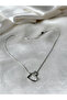 316L Steel Silver Color Heart Model Women's Necklace - 4