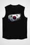 South Korea - South Korea Black Unisex Sleeveless T-Shirt Cut Sleeve T-Shirt