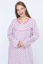 Mother, Combed Cotton Hospital Nightgown Two Yarn, Winter Oversize Comfortable Fit Nightgown - 5