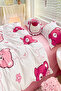Children's Duvet Cover Set with Single Elastic Sheet, Natural Healthy Cotton, Ranforce Bear Panda Patterned - 5