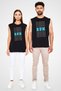 Running Black Unisex Sleeveless T-Shirt Cut Sleeve T-Shirt - 2